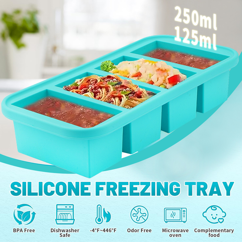 4 قوالب فريزر سيليكون مغطاة -  - مراجعة Meal Prep Template وسعره