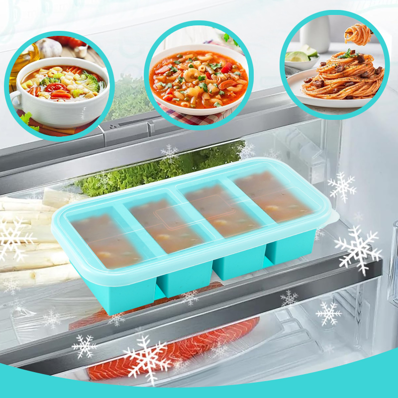 4 قوالب فريزر سيليكون مغطاة -  - مراجعة Meal Prep Template وسعره