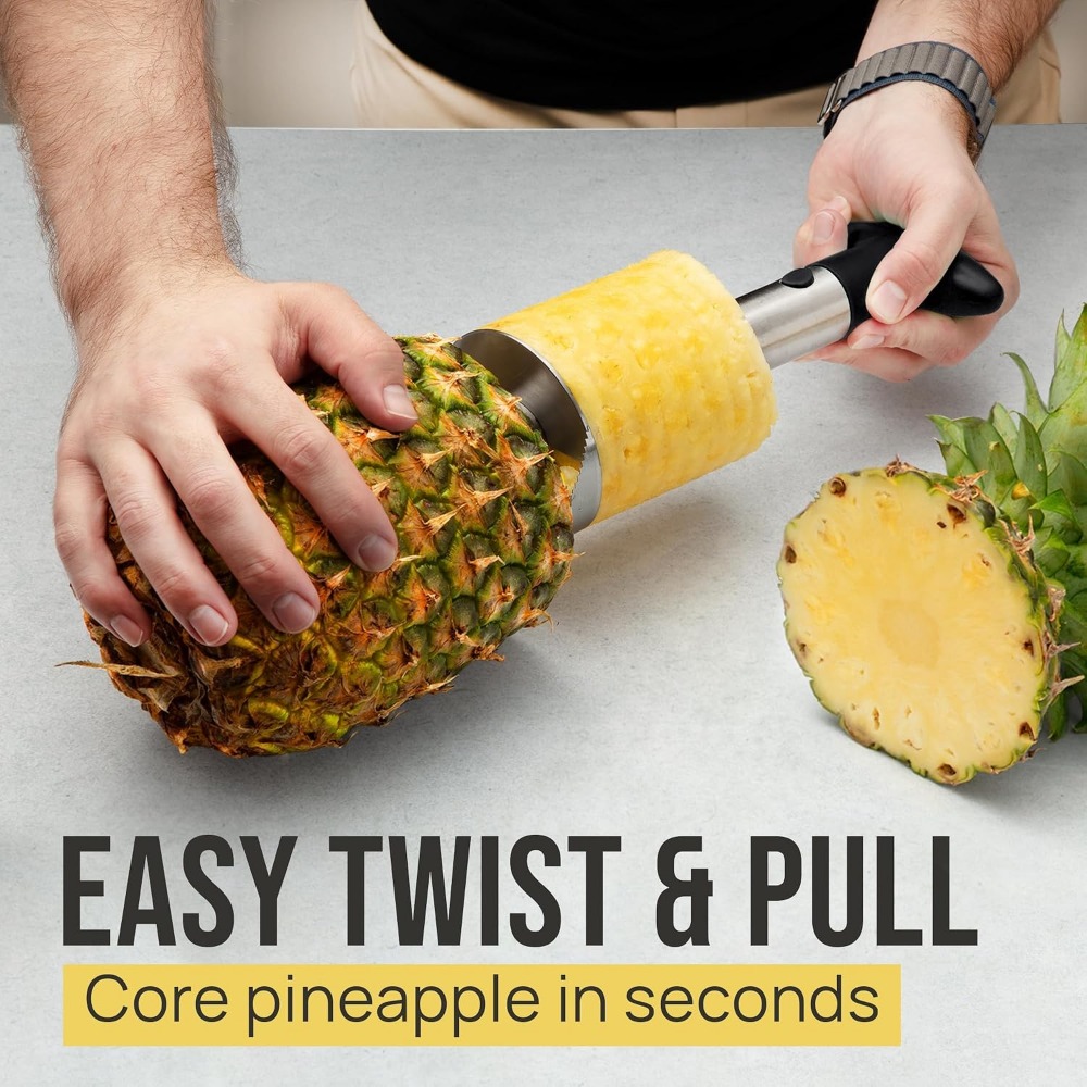 أداة تقطيع الأناناس من الفولاذ - مراجعة Pineapple Corer Slicer وسعره